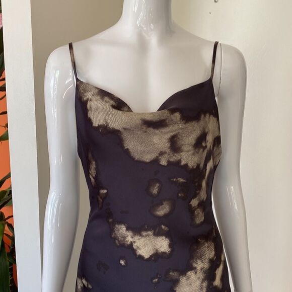 UO Mallory Bleached Navy Cowl Mini Dress Size Small - Picture 5 of 12